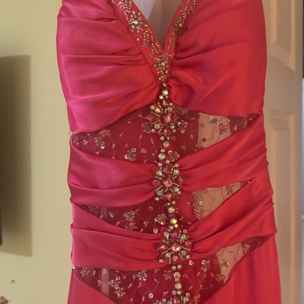 Hot pink prom dress